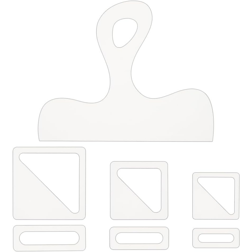 Woodworking Boards - 7Pcs Template Charcuterie dengan Pegangan Akrilik,