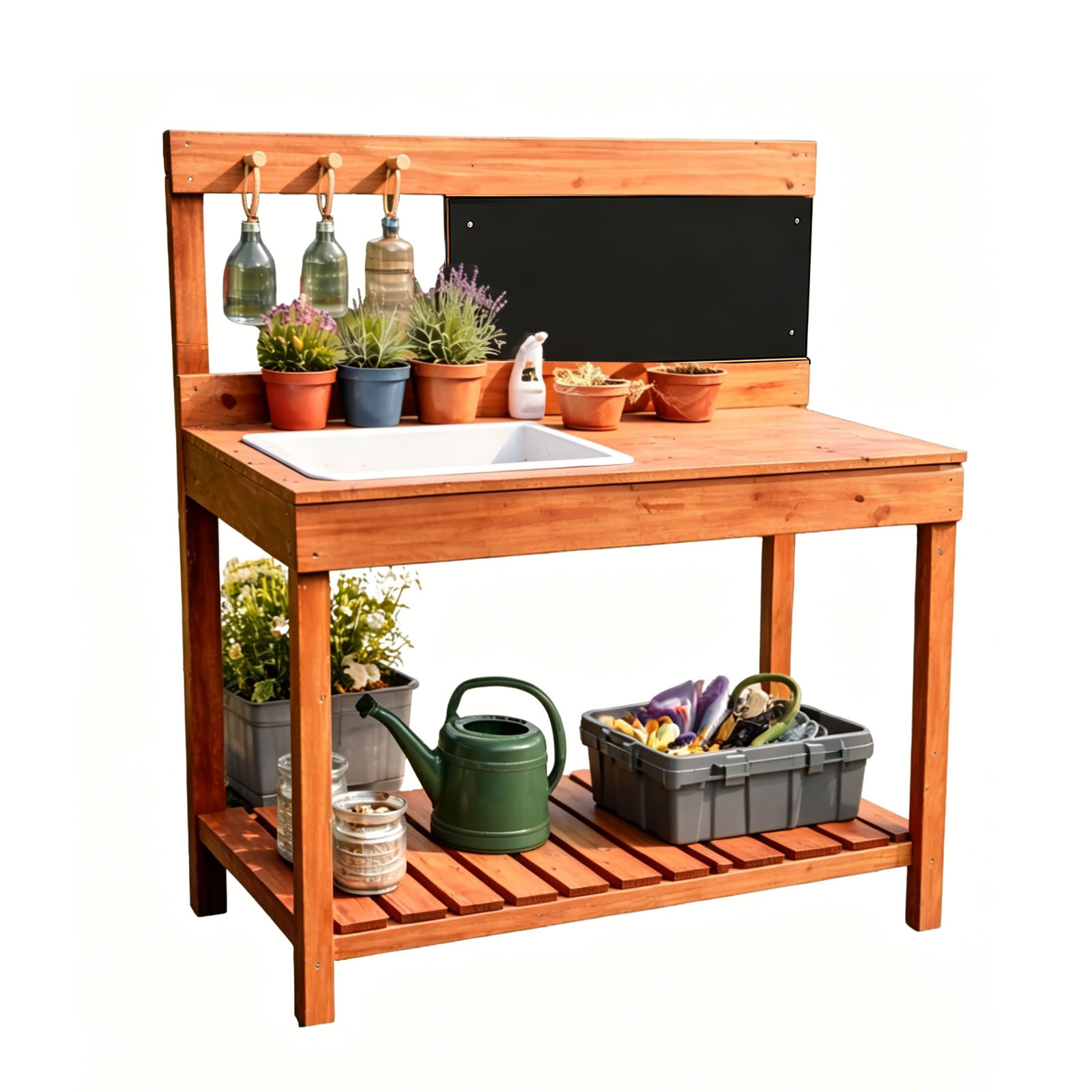 Workbench Woodworking - Meja Pot Tanam Kayu untuk Anak-anak,