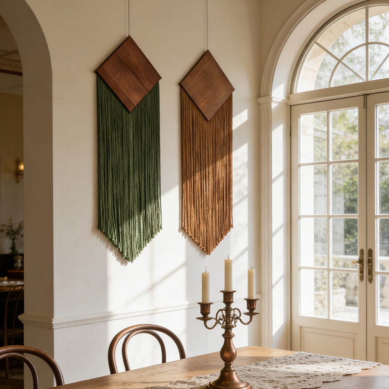 Woodworking Boards - Tapestry Tenun Tali Katun Bohemian dengan
