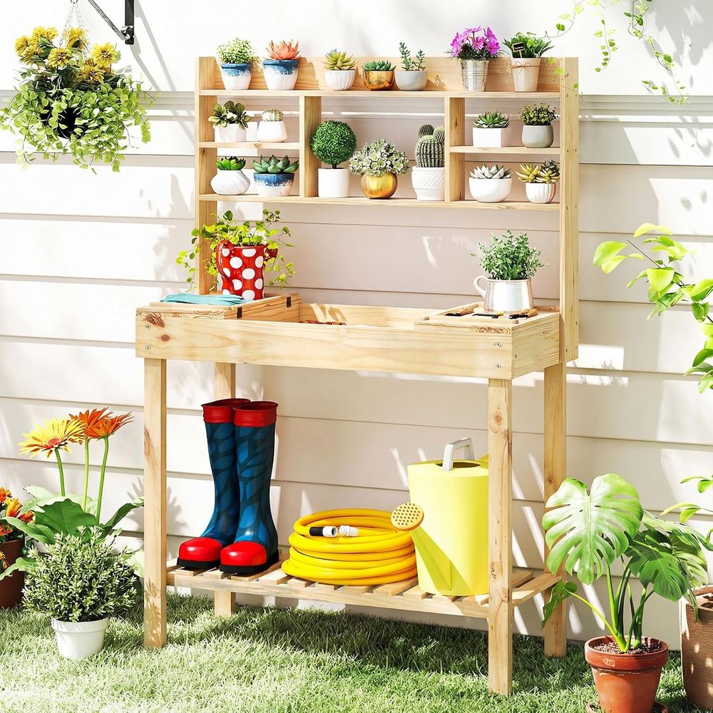 Workbench Woodworking - Meja Kerja Taman Kayu 60”, Meja