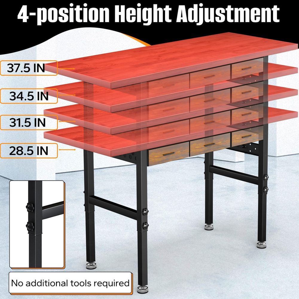 Meja Kerja dengan Tinggi yang  - Workbench Woodworking ulasan dan harga