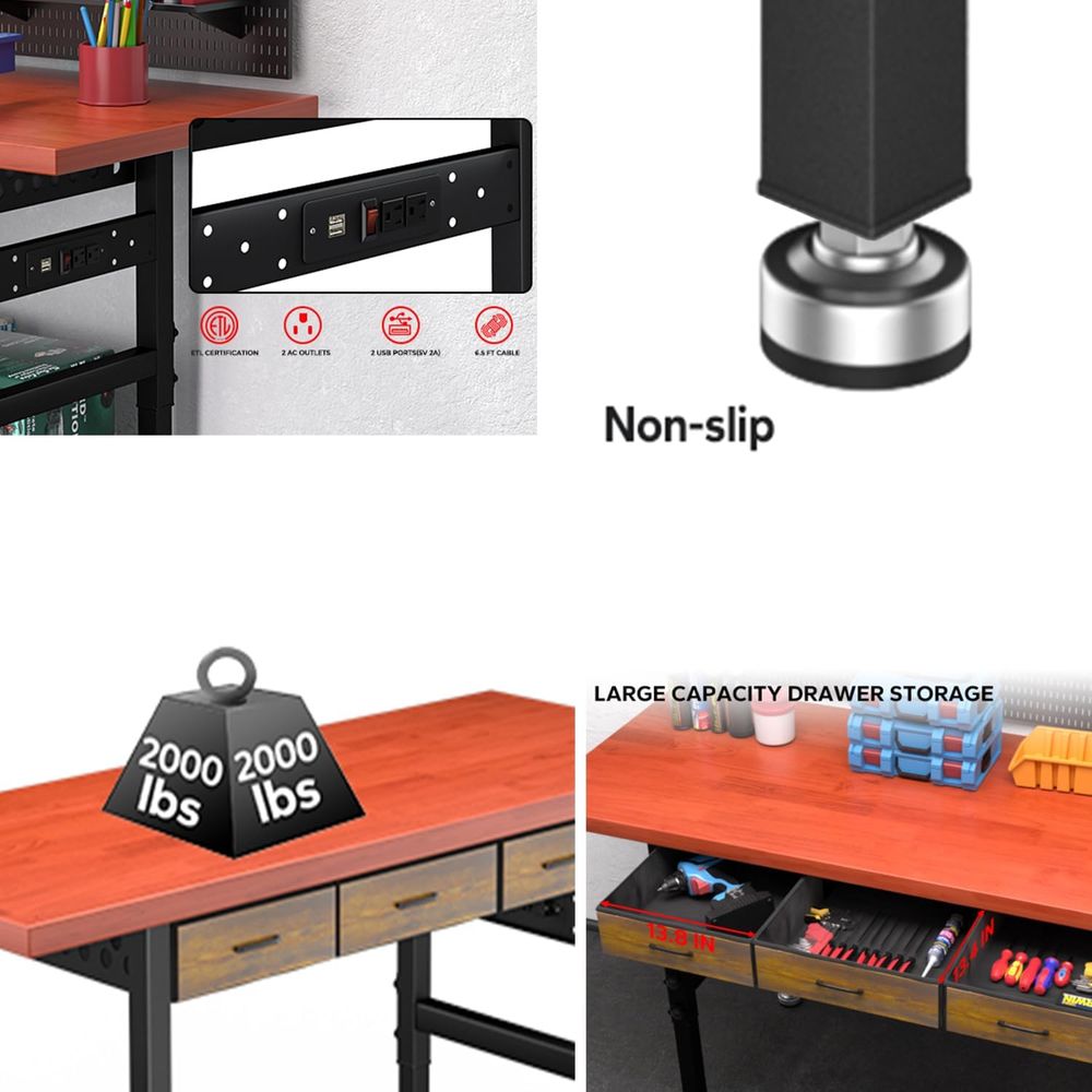Meja Kerja dengan Tinggi yang  - Workbench Woodworking ulasan dan harga