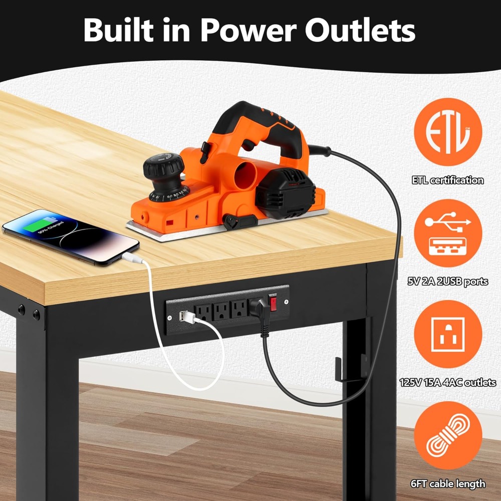 Meja Kerja yang Dapat Disesuai - Workbench Woodworking ulasan dan harga