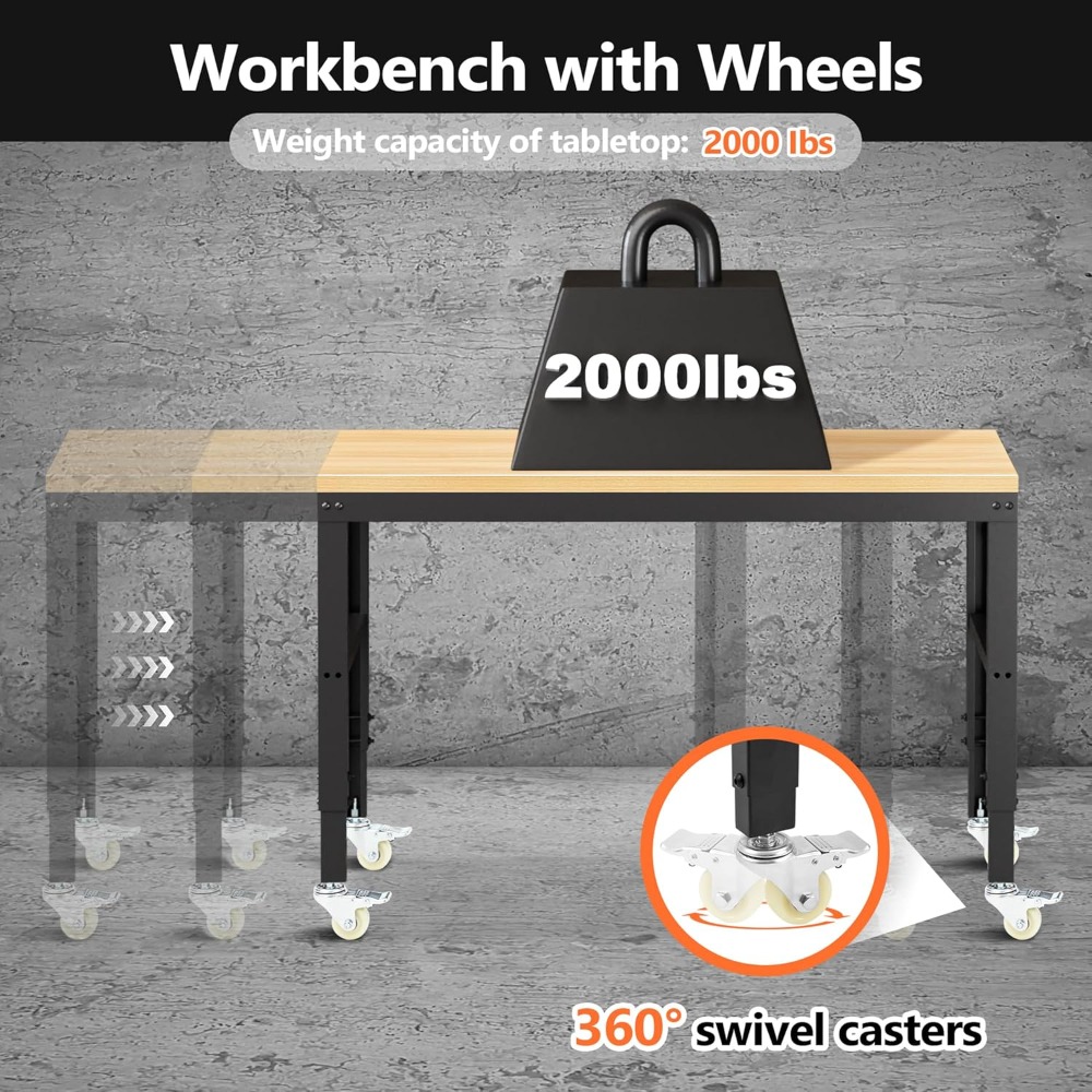 Meja Kerja yang Dapat Disesuai - Workbench Woodworking ulasan dan harga