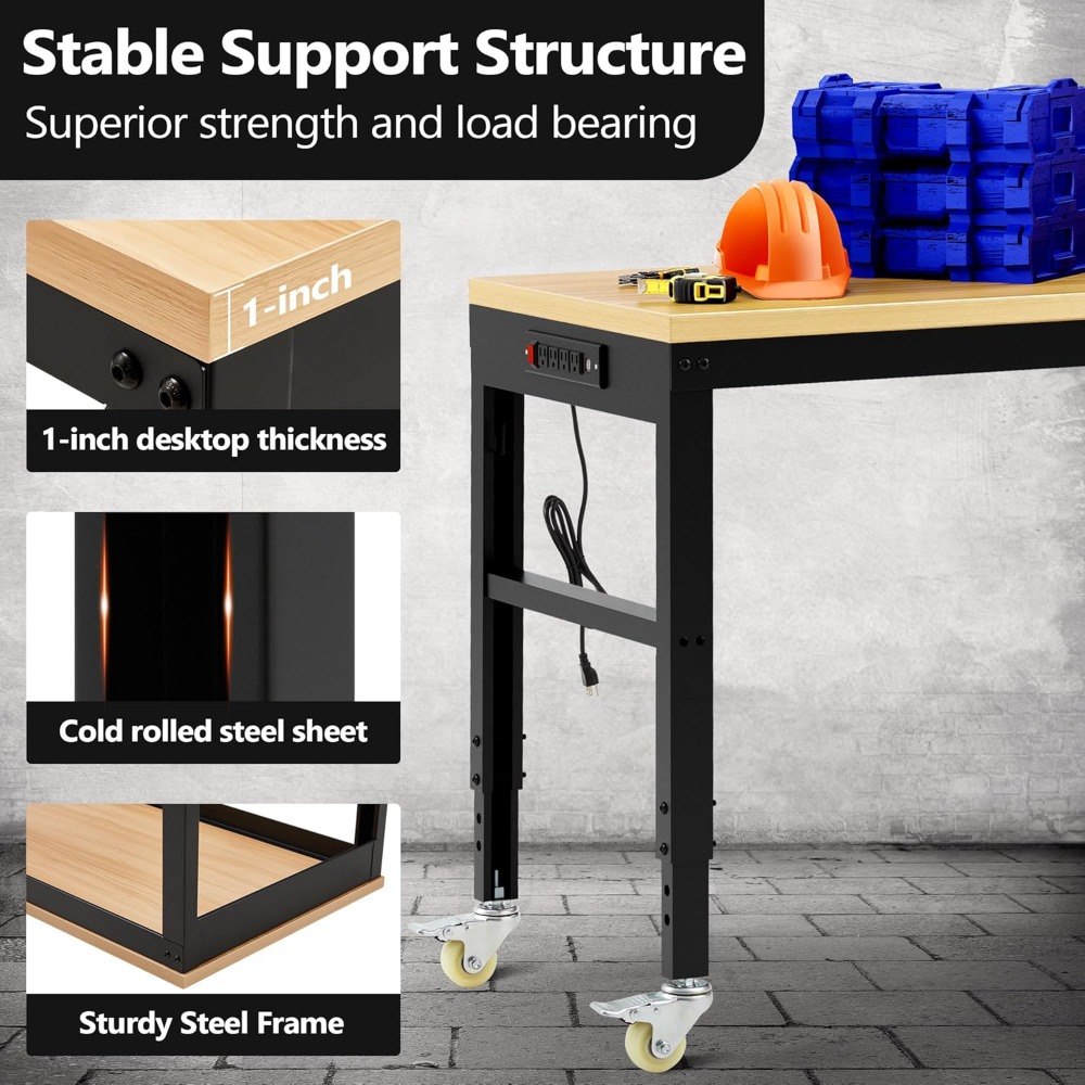 Meja Kerja yang Dapat Disesuai - Workbench Woodworking ulasan dan harga