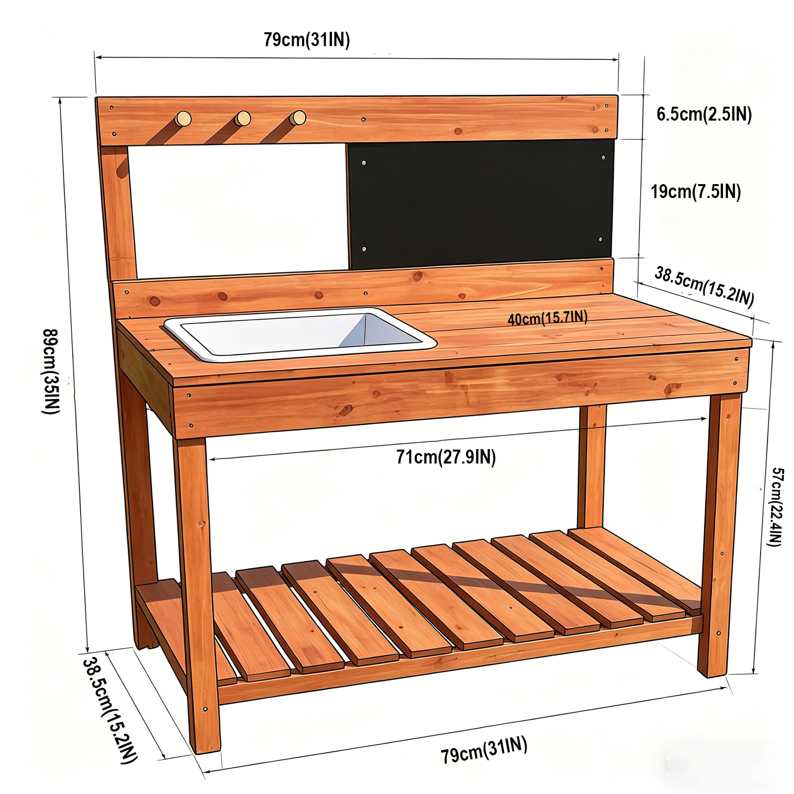 Meja Pot Tanam Kayu untuk Anak - Workbench Woodworking ulasan dan harga